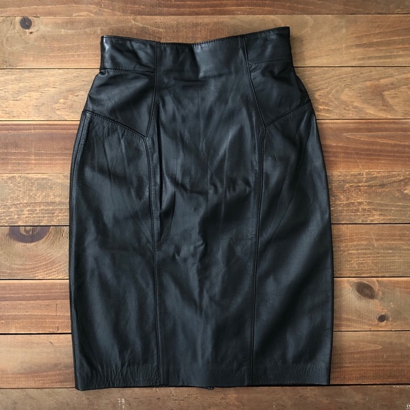 G-III Global Identity High Waist 100% Genuine Leather Pencil Skirt - Picture 1 of 3